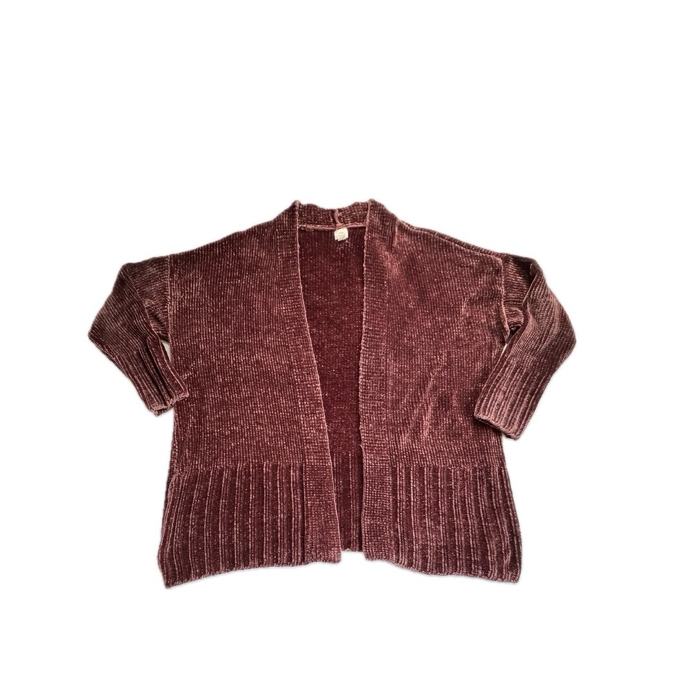 A New Day Women’s Burgundy Open-Front Cardigan Soft Cozy Layering Essential